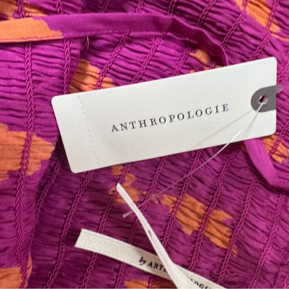 By Anthropologie Women’s Off The Shoulder Smocked Midi Dress Pink XL - Picture 4 of 9